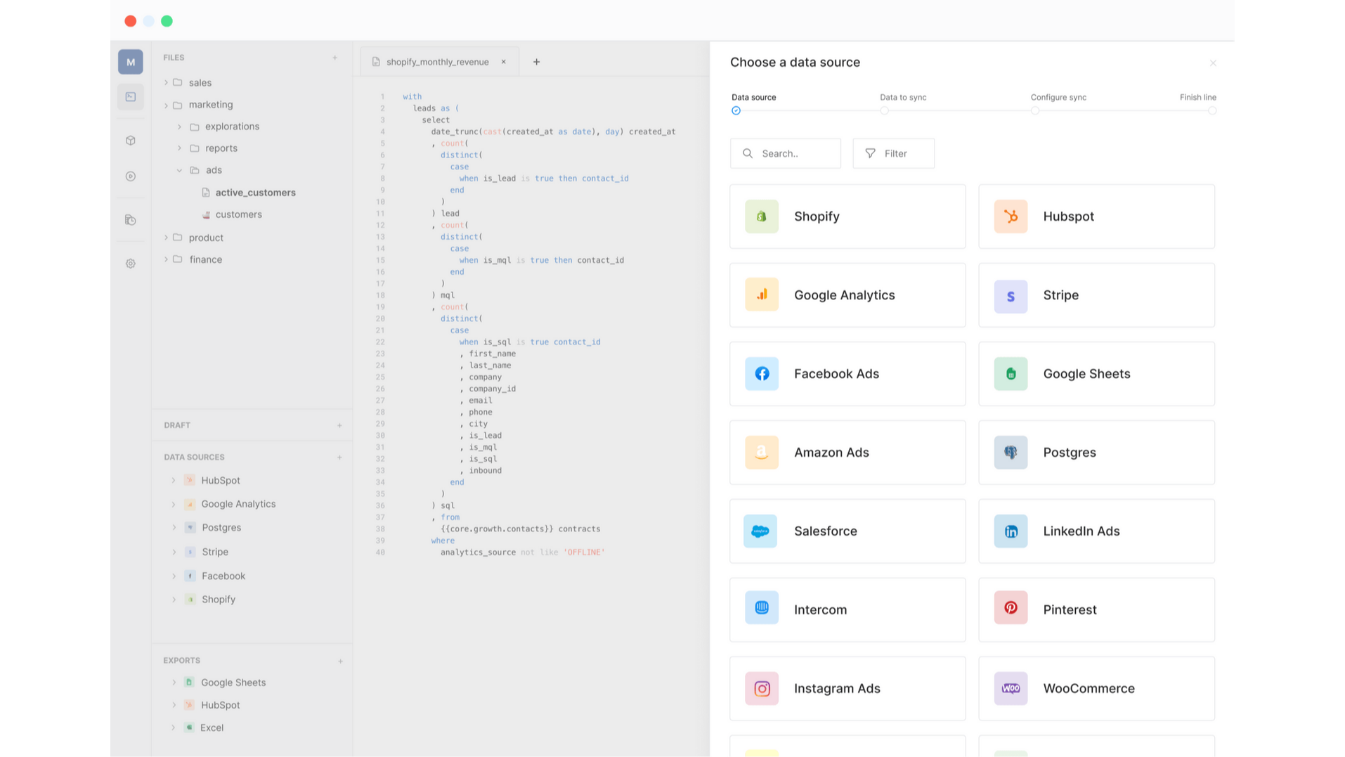 Extract HubSpot data with our Weld ELT